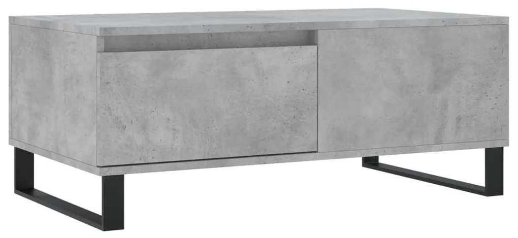 830816 vidaXL Маса за кафе, бетонно сива, 90x50x36,5 см, инженерно дърво
