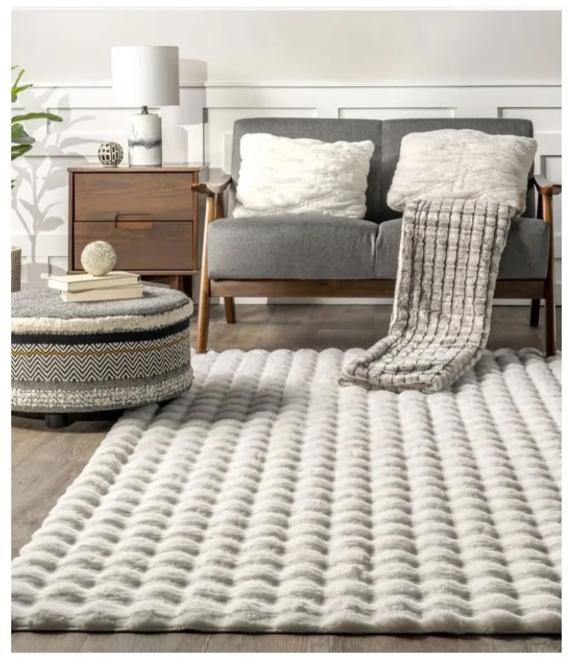 Бял килим подходящ за пране 150x230 cm Bubble White – Mila Home