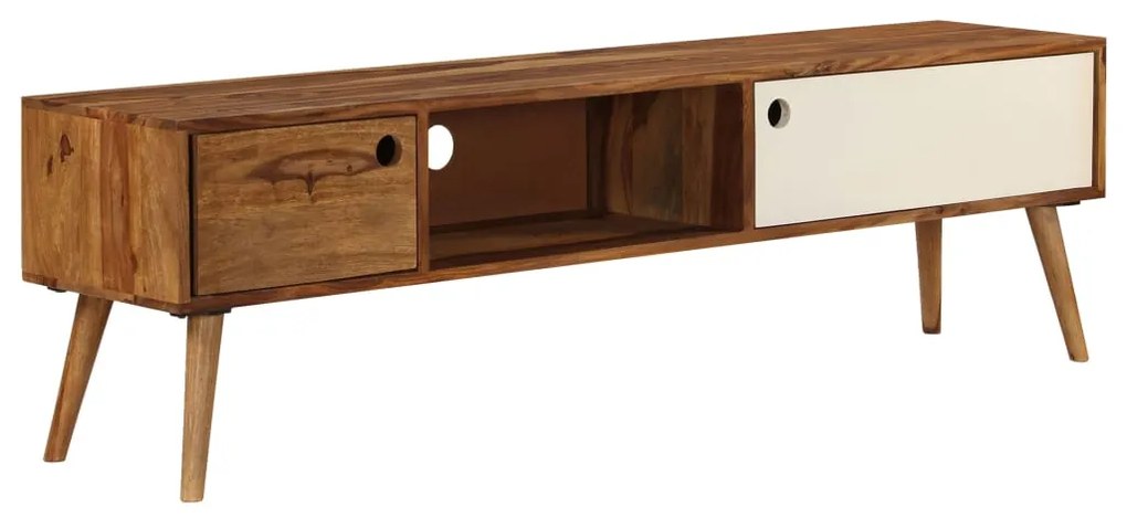246224 vidaXL ТВ шкаф, 140x30x40 см, акациево дърво масив