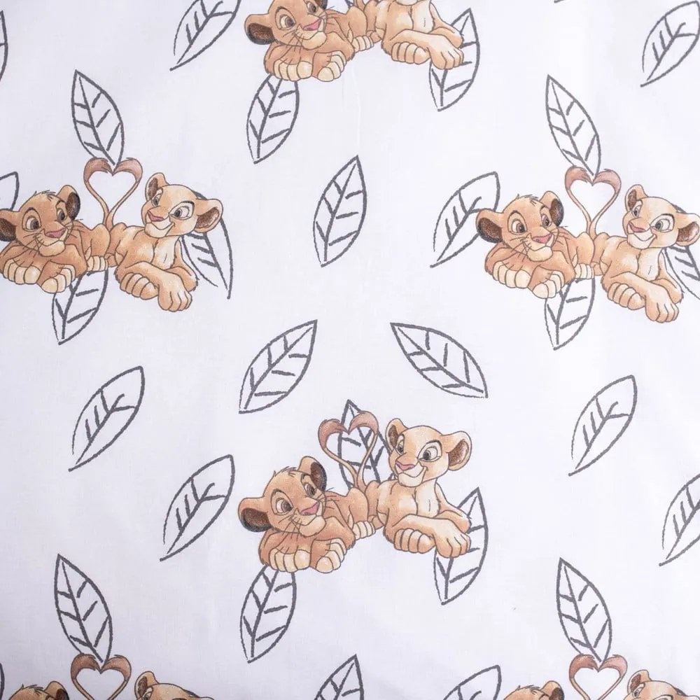 Светложълто памучно детско спално бельо за детско креватче 100x135 cm Lion King "Best Friends" – Jerry Fabrics