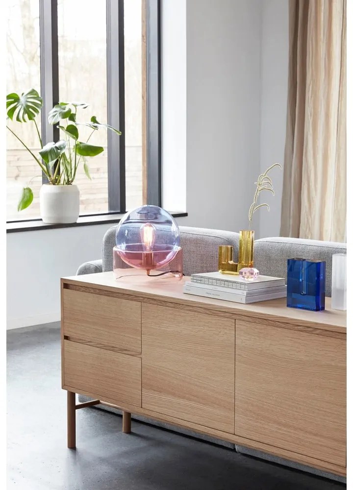 Синя стъклена ваза Sena, височина 12 cm - Hübsch