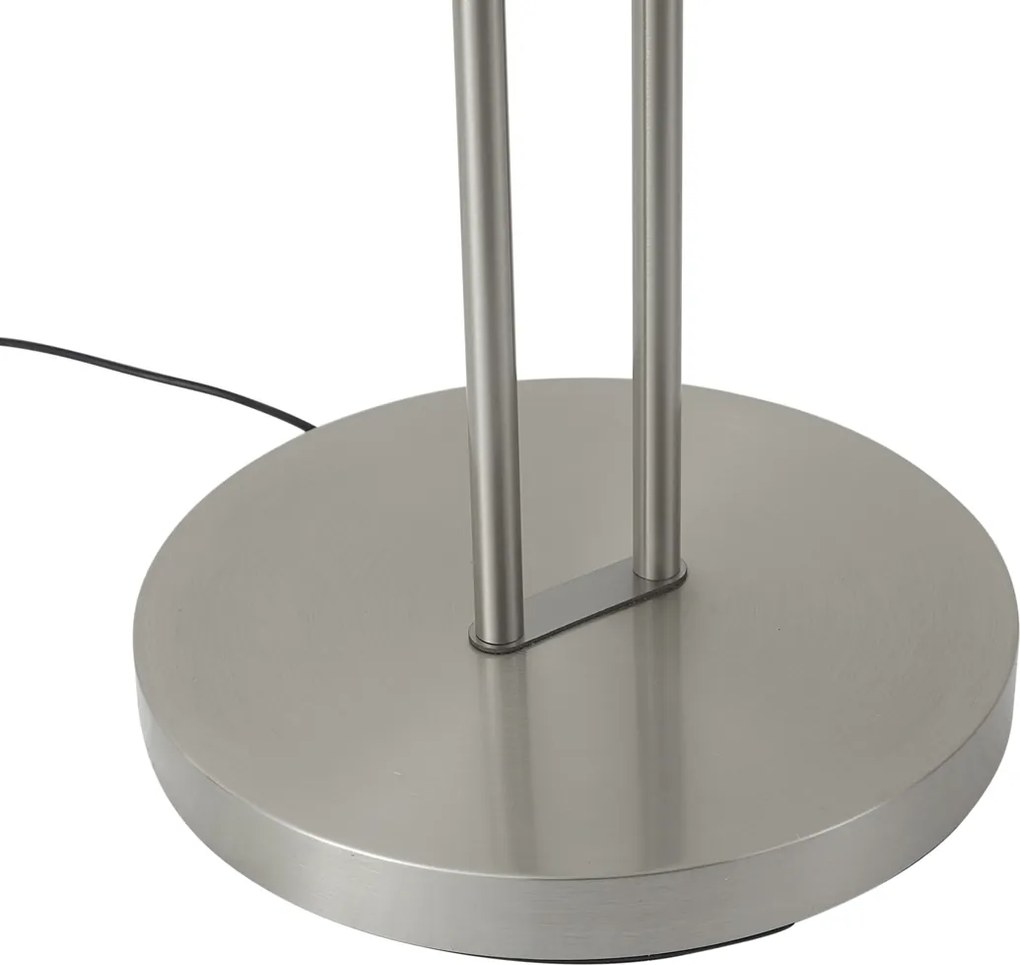 Модерна подова лампа стомана с лампа за четене с LED и димер - Divo