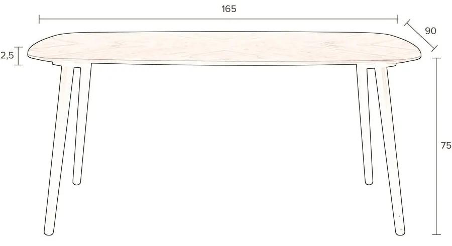 Трапезна маса с орехов плот 90x165 cm Clover - Dutchbone