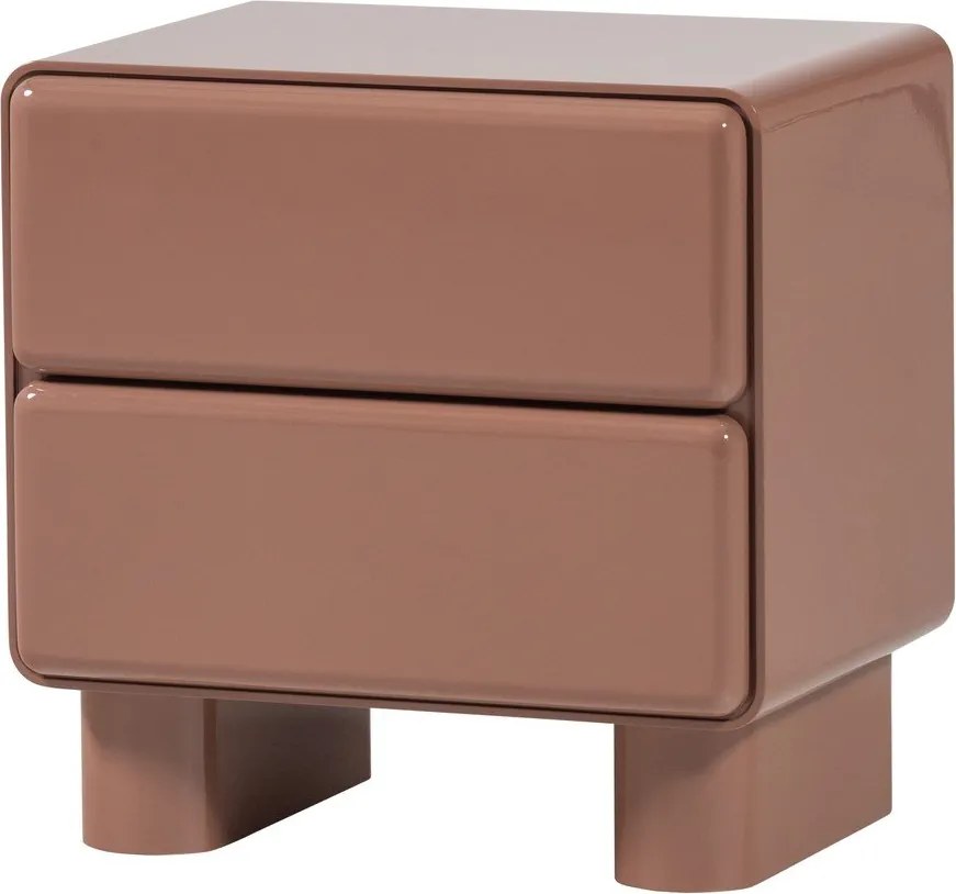 Розово гланцово нощно шкафче Lustra – WOOOD