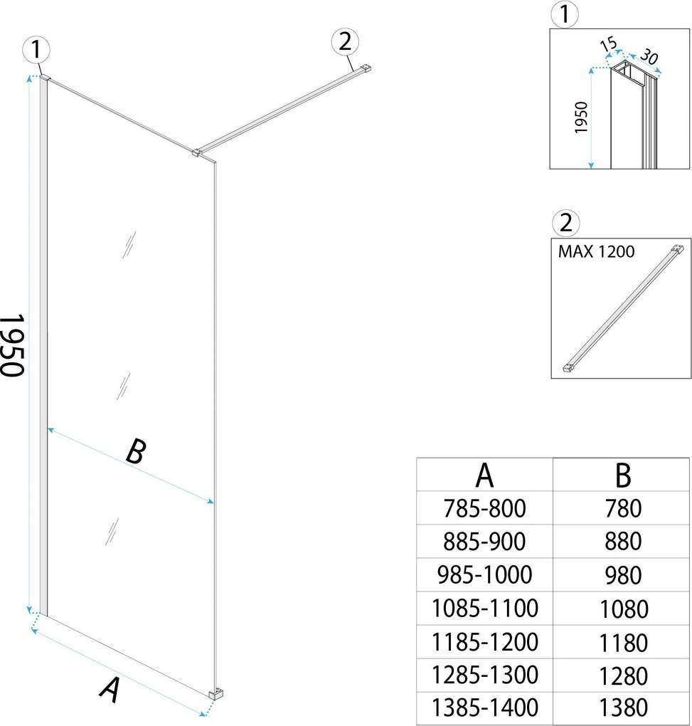 Параван за душ Rea Flexi Transparent / Brush Gold 100