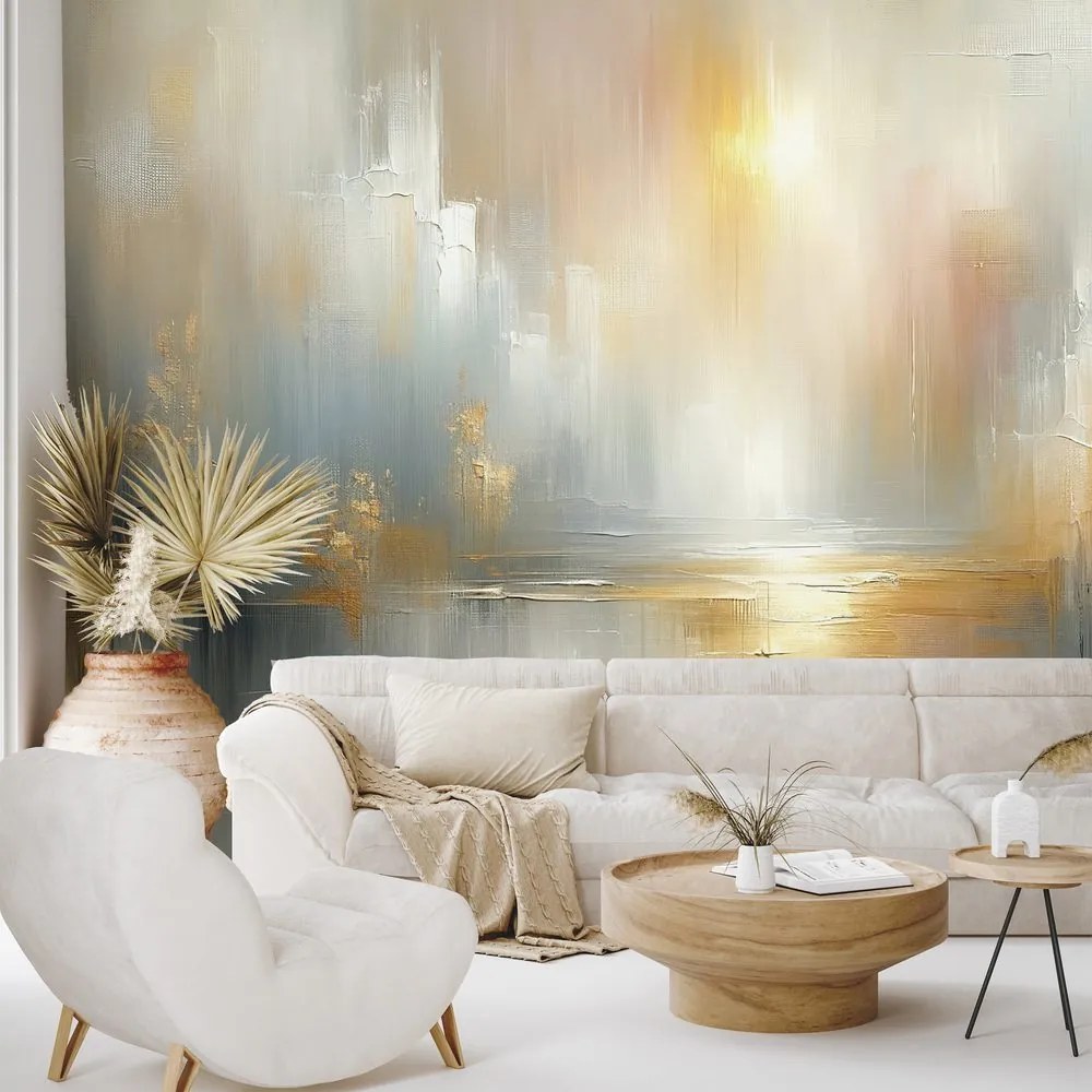 Тапет – Абстрактни златни и сиви тонове