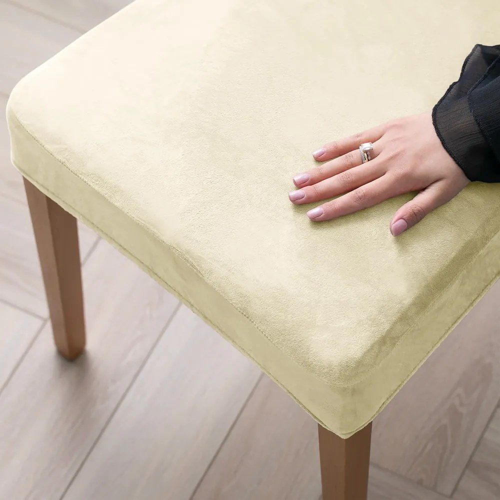 Кремави ластични покривала за стол в комплект от 4 бр. 48 cm Sento – Restilo