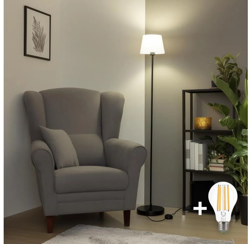 Brilagi - LED подова лампа CERIA 1xE27/40W/230V Ø 20,5 см бяла/черна