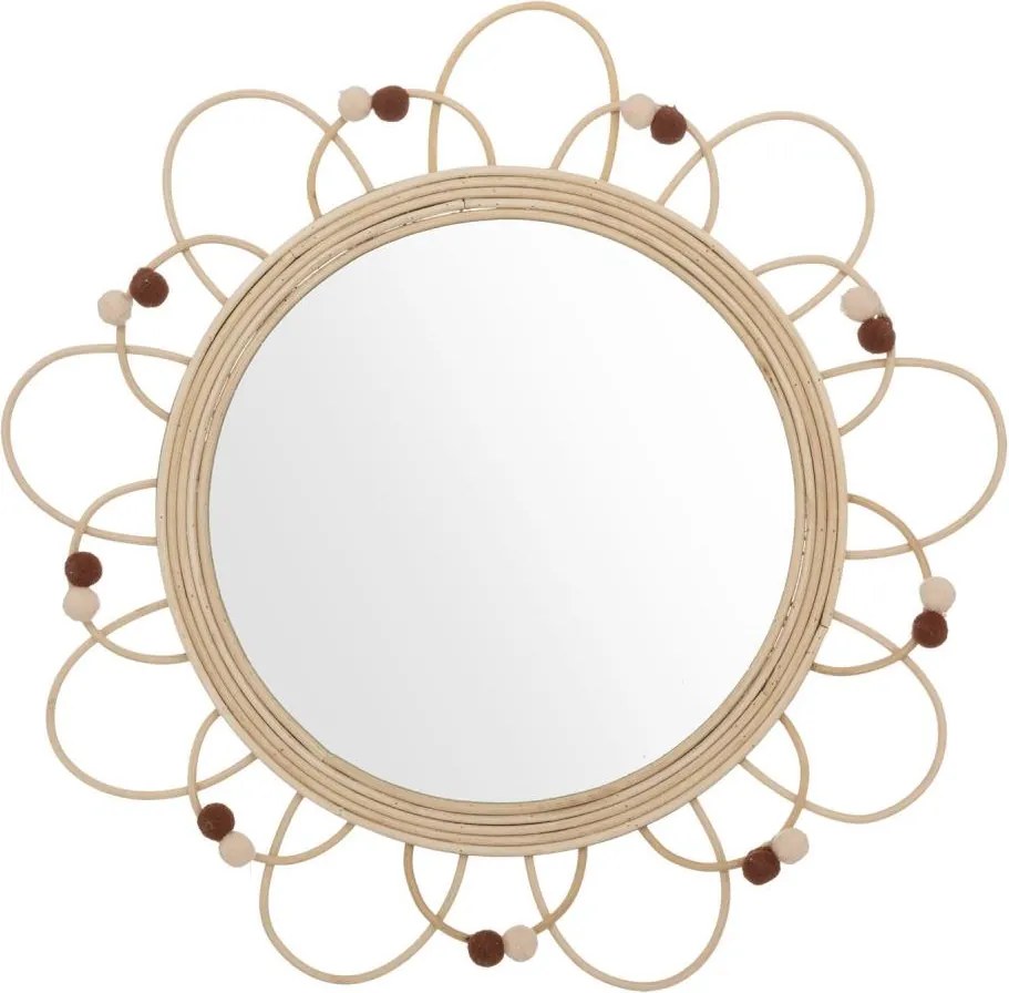 Atmosphera - Детско стенно огледало CAMPAIN, диаметър 38 см, ратан
