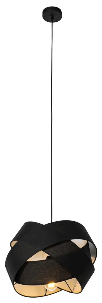 Модерна висяща лампа черна - Cloth