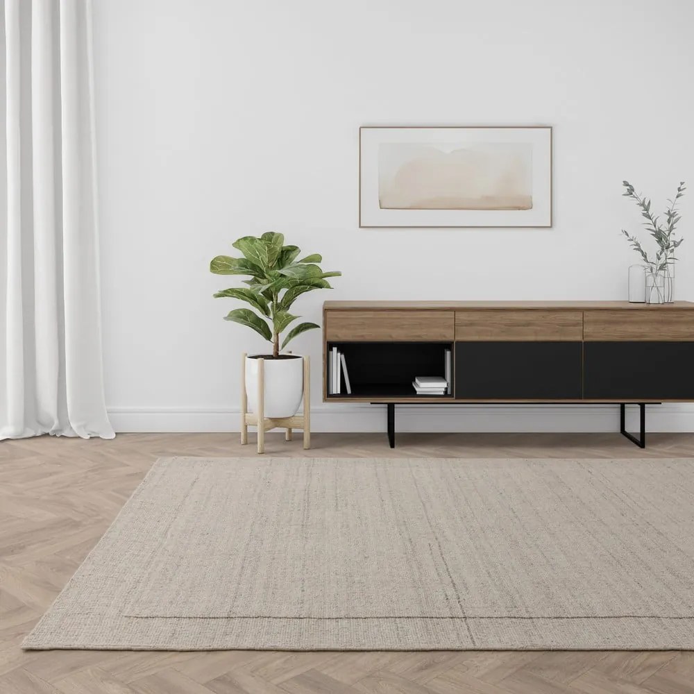 Кремав ръчно изработен вълнен килим 200x300 cm Larson – Asiatic Carpets