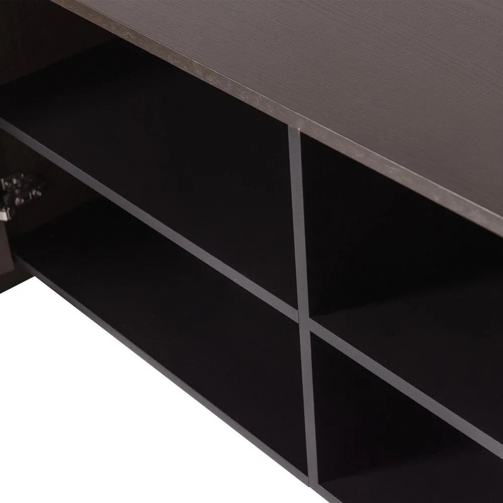 Тъмнокафява маса за телевизор от декор от ясен 200x53x44 cm Brock – WOOOD