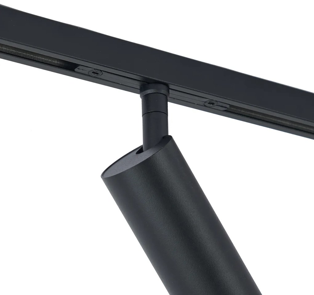 Модерен прожектор черен за 1-фазна релсова система GU10 35mm - Slimline Uzzy