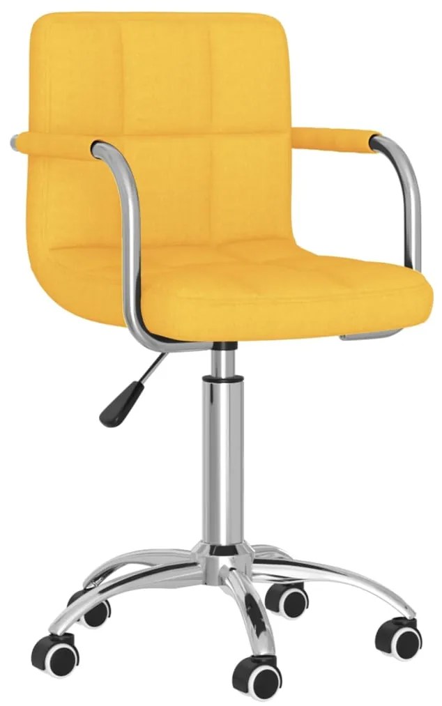 334674 vidaXL Въртящ се офис стол, горчица, текстил
