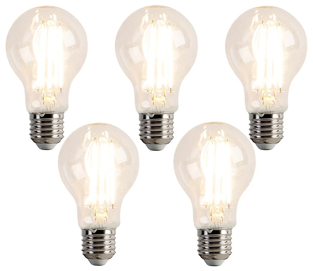 Комплект от 5 E27 димируеми LED крушки A60 7.6W 780 lm 2700K