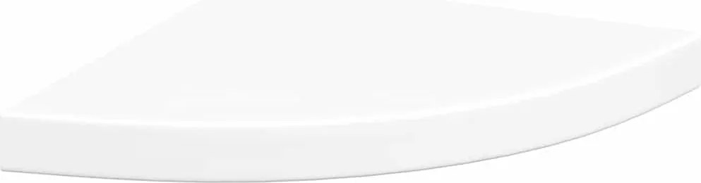 323916 vidaXL Плаващ ъглов рафт, бял, 35x35x3,8 см, MDF