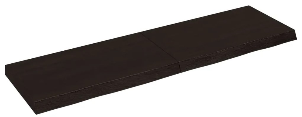 3156441 vidaXL Плот за маса тъмнокафяв 140x40x(2-6) см обработен масивен дъб