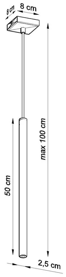 Черно висящо осветително тяло Единично Fideus - Sollux