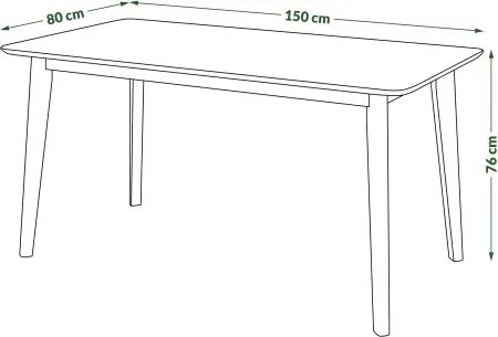 РОКСИ Естествен дъб - ДЪРВЕНА ПРАВОЪГЪЛНА МАСА 120 или 150 см РЕТРО ЗА КУХНЯ/ ТРАПЕЗАПИЯ