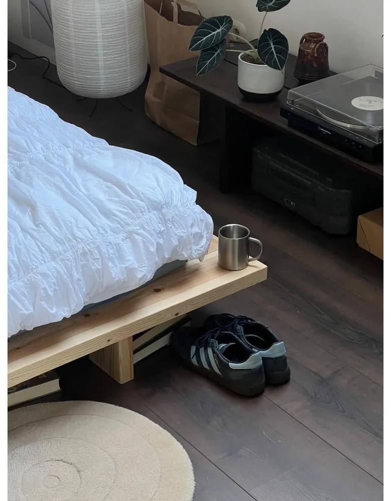 Двойно легло от борова дървесина с решетка 160x200 cm Japan - Karup Design