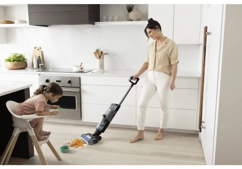 Вертикална прахосмукачка Shark HydroVac WD210EU, 170W, 0.5 л, 88 m2, Самопочистващ, Автономия 25 минути, Сив