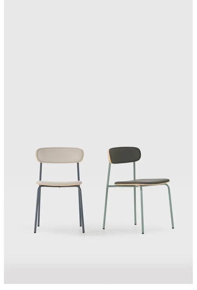 Тъмнозелени тапицирани трапезни столове в комплект за подреждане 2 бр. Saula – Marckeric