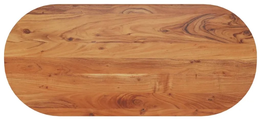370097 vidaXL Плот за маса, 110x50x3,8 см, овален, масивна акация