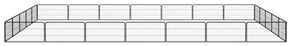 Заграждение за куче черно 24 панела 100x50 см прахово боядисано William