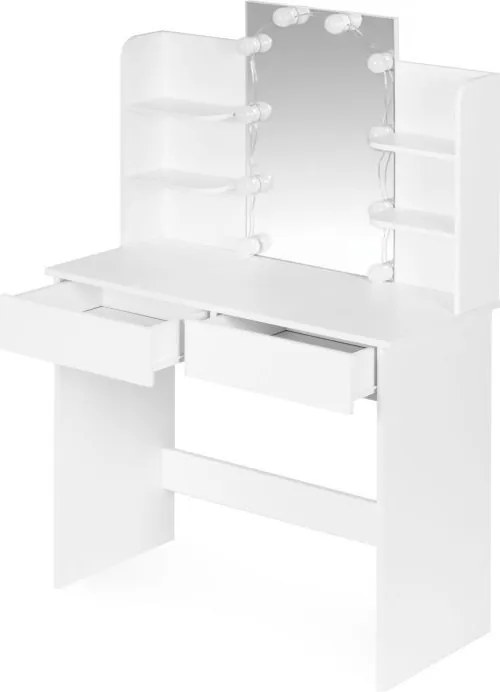 Козметична тоалетка с огледало и LED осветление, ModernHome, 3 нюанса светлина, 90x40x135см
