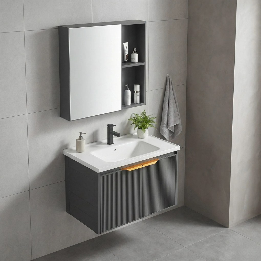 Комплект мебели за баня с мивка Mario 60cm Grey