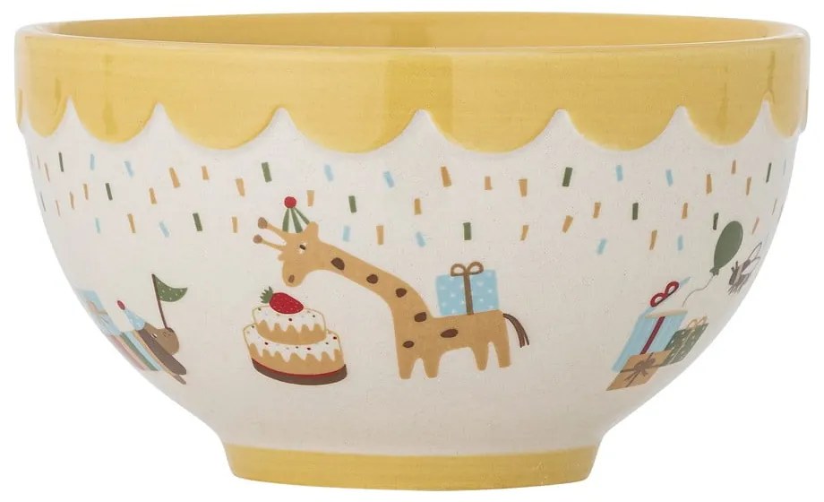 Жълта/кремава глинена детска купичка ø 13,5 cm Celebrate – Bloomingville Mini