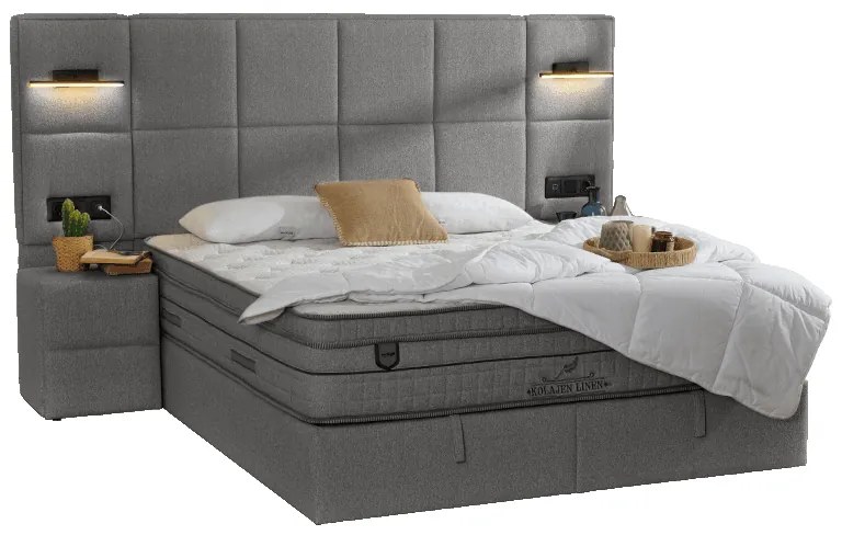Тапицирана спалня с матрак COMFORT 180 x 200 - кафяв 08