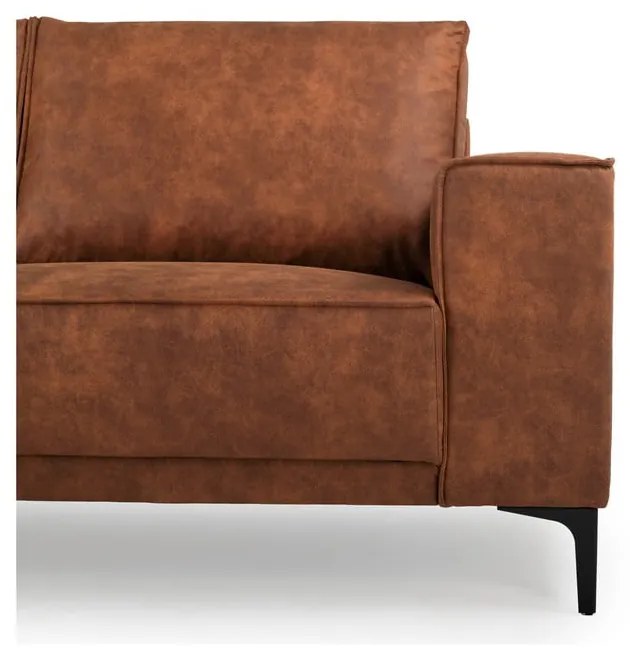 Кафяв ъглов диван от изкуствена кожа (ляв ъгъл) Copenhagen - Scandic