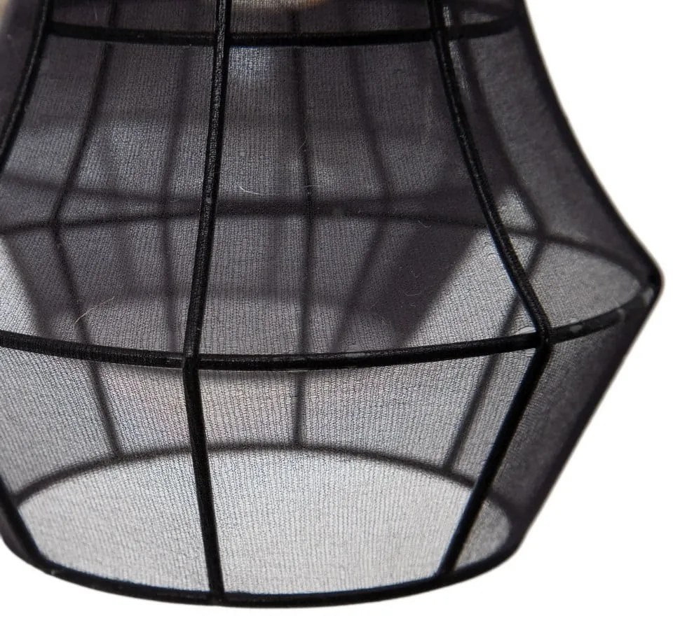Черно висящо осветително тяло с текстилен абажур ø 40 cm – Ixia