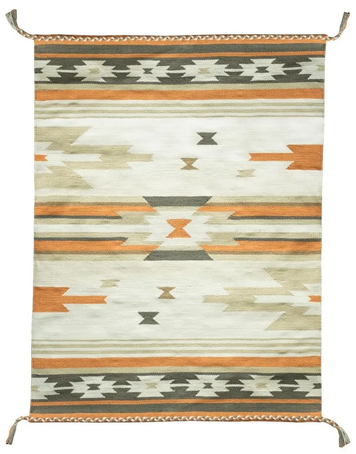 Реверсивен килим за открито, изработен от рециклирана пластмаса , 120 x 180 cm Aztec - Green Decore