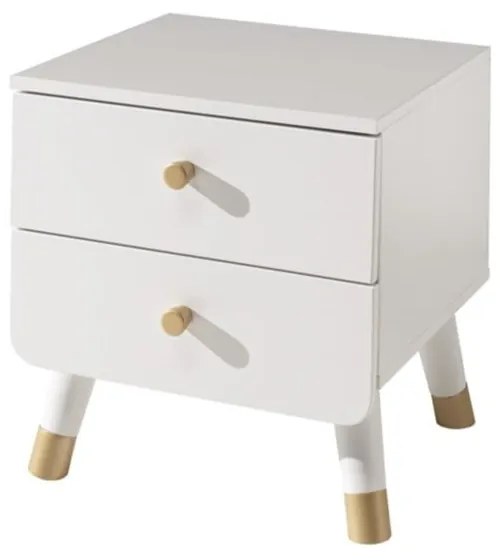 Бяло детско нощно шкафче от борова дървесина Billy - Vipack