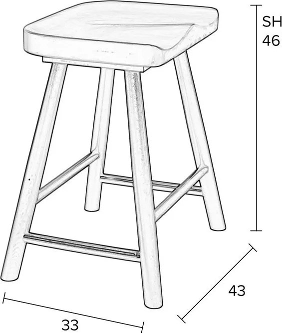 Черен стол от масивен дъб Vander – White Label