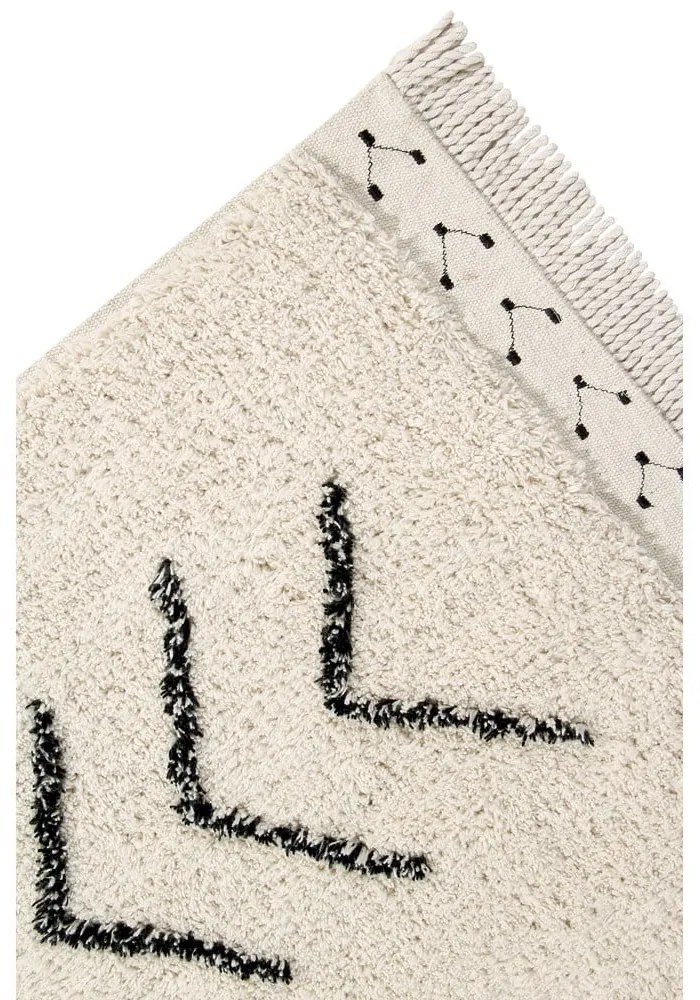 Кремав ръчно изработен памучен килим подходящ за пране 140x210 cm Bereber Rhombs – Lorena Canals