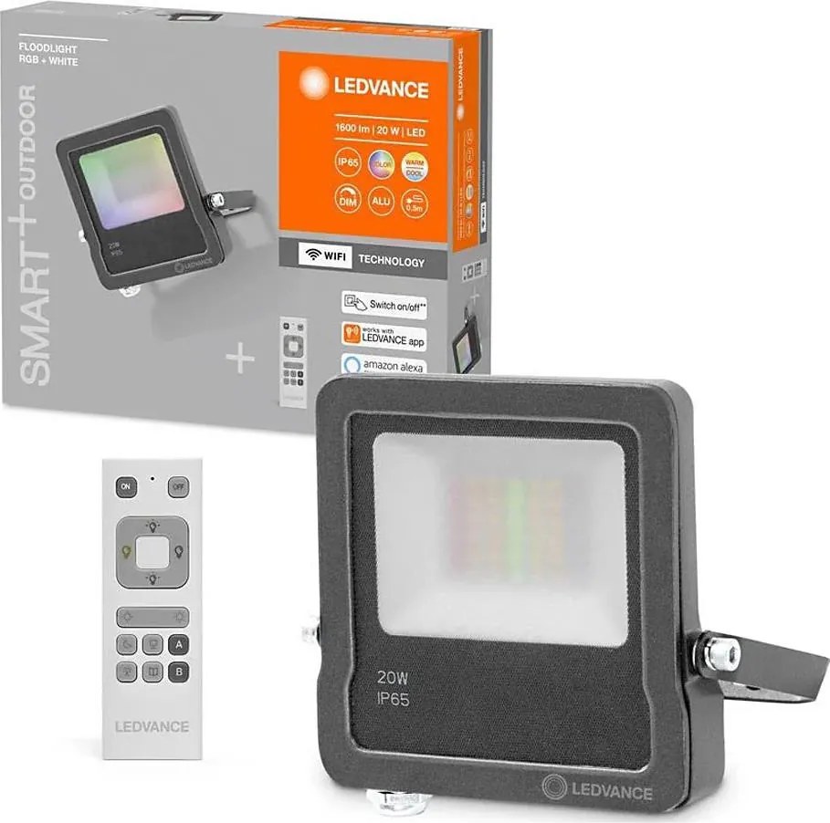 Ledvance - LED RGBW прожектор FLOODLIGHT LED/20W/230V 3000K IP65 Wi-Fi + дистанционно управление