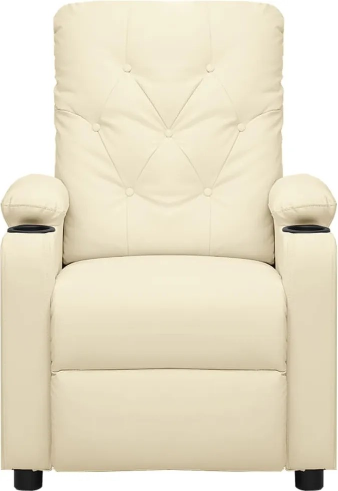 339132 vidaXL Масажен стол, кремав, изкуствена кожа