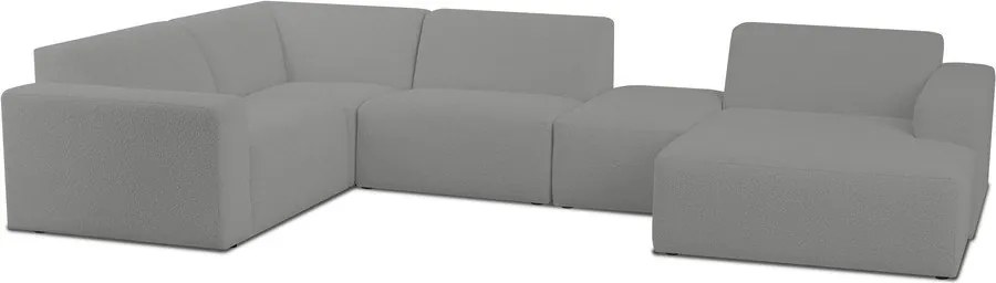 Сив ъглов диван от букле ("U" форма) Roxy – Scandic