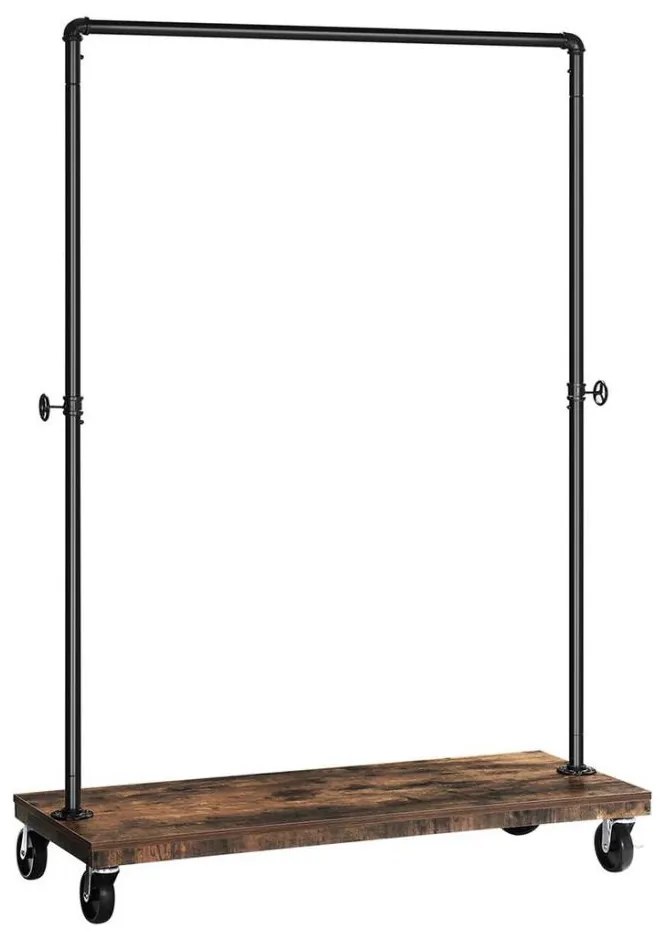 Мобилна стойка за дрехи LINEA, кафява/черна