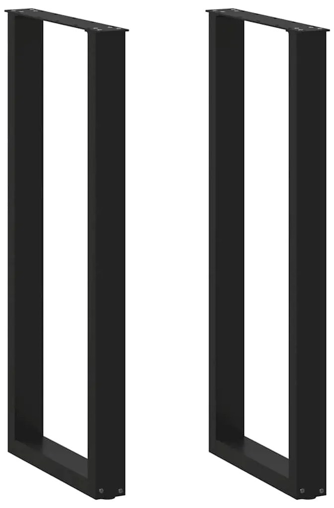 4013240 vidaXL Крака за бар маса, U-образни, 2 бр., черни, 40 x (110-111) см, стомана