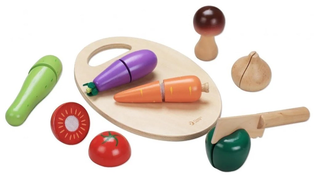 Classic world  -  Детски дървен комплект за рязане - зеленчуци