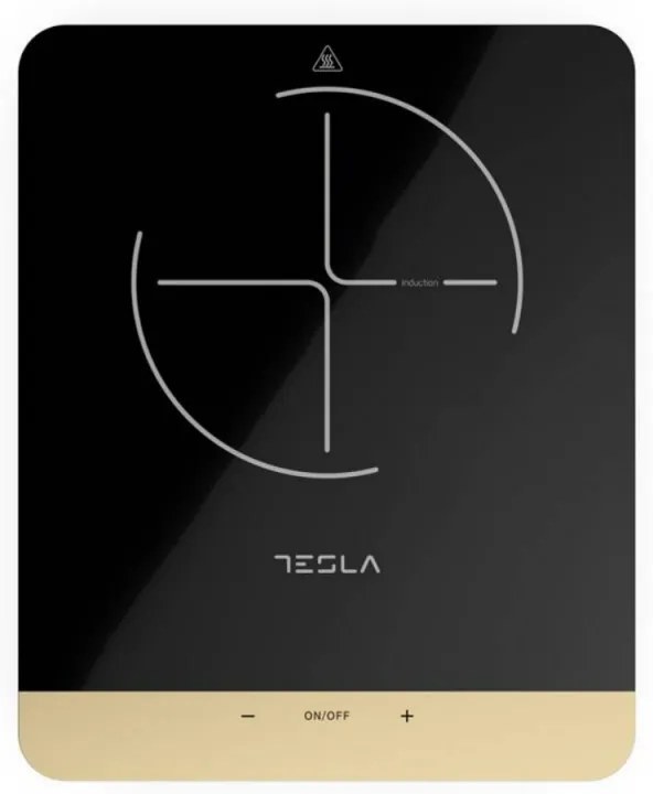 Индукционен котлон Tesla IC401, 2000W, Сензорно управление, LED дисплей, 8 нива на мощност, Черен/Златист