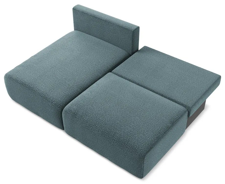 Тюркоазен разтегателен ъглов диван с място за съхранение (ляв ъгъл) Kalena – Makamii