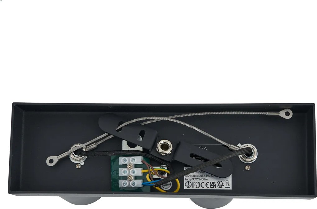 Модерна таванна лампа черна вкл. LED димируема 2-лампи - Tate