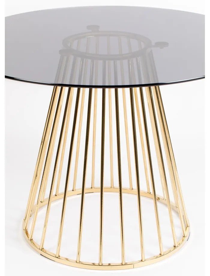 Кръгла маса за хранене със стъклен плот ø 104 cm Floris - White Label