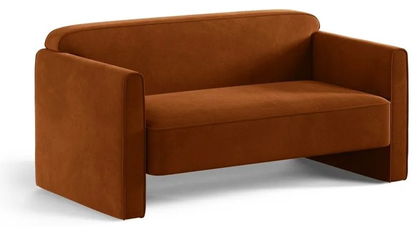 Теракотен кадифен диван 140 cm Abby – Micadoni