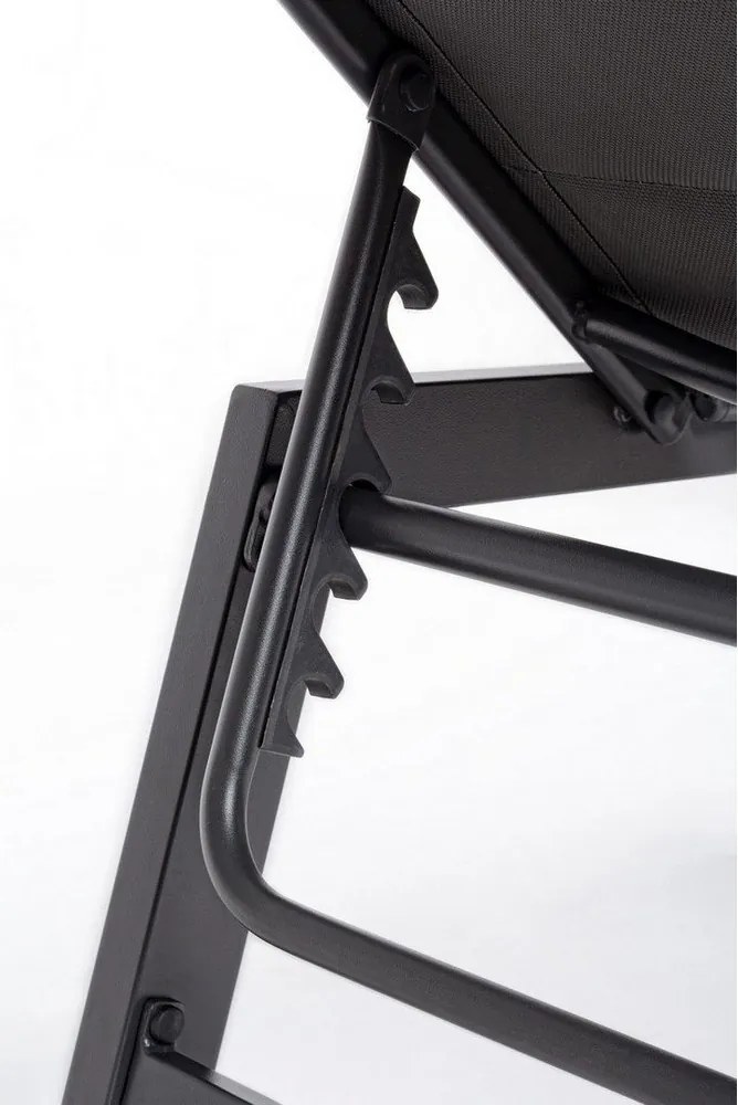 Антрацитен градински шезлонг метален Hilde – Bizzotto